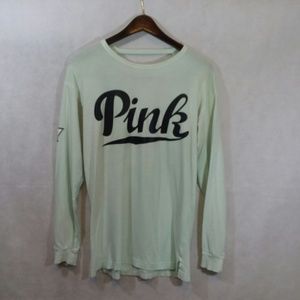 PINK Victoria's Secret Long Sleeve Shirt Blue XS